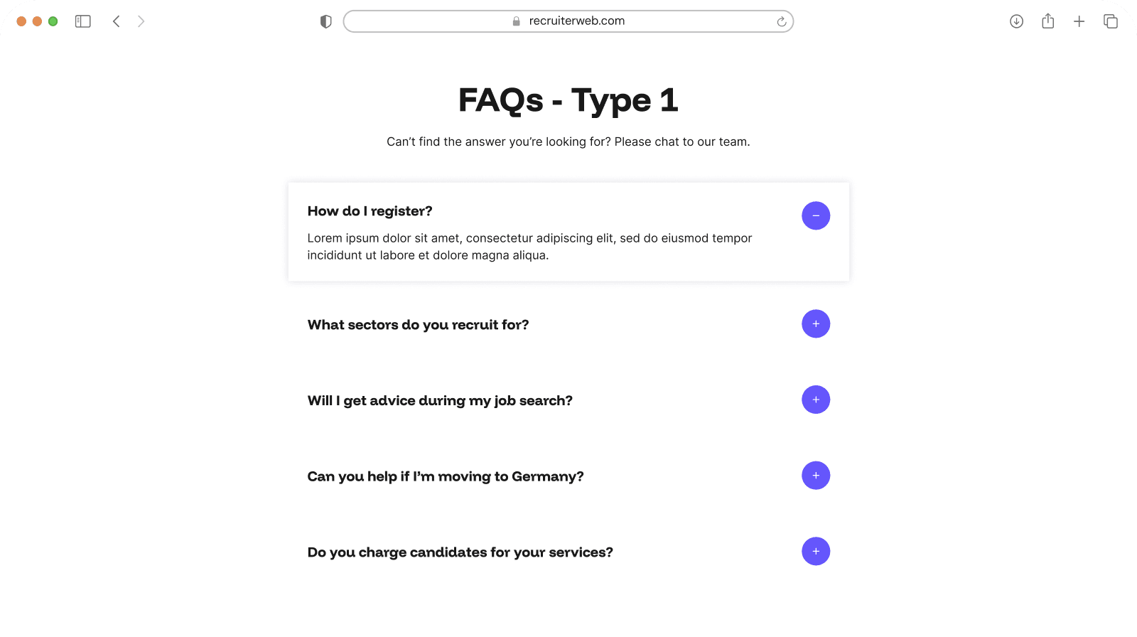 FAQs - Type 1