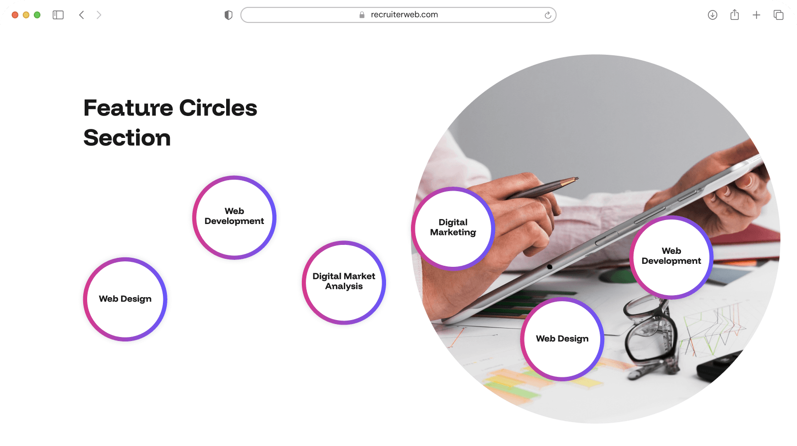 Feature Circles Section