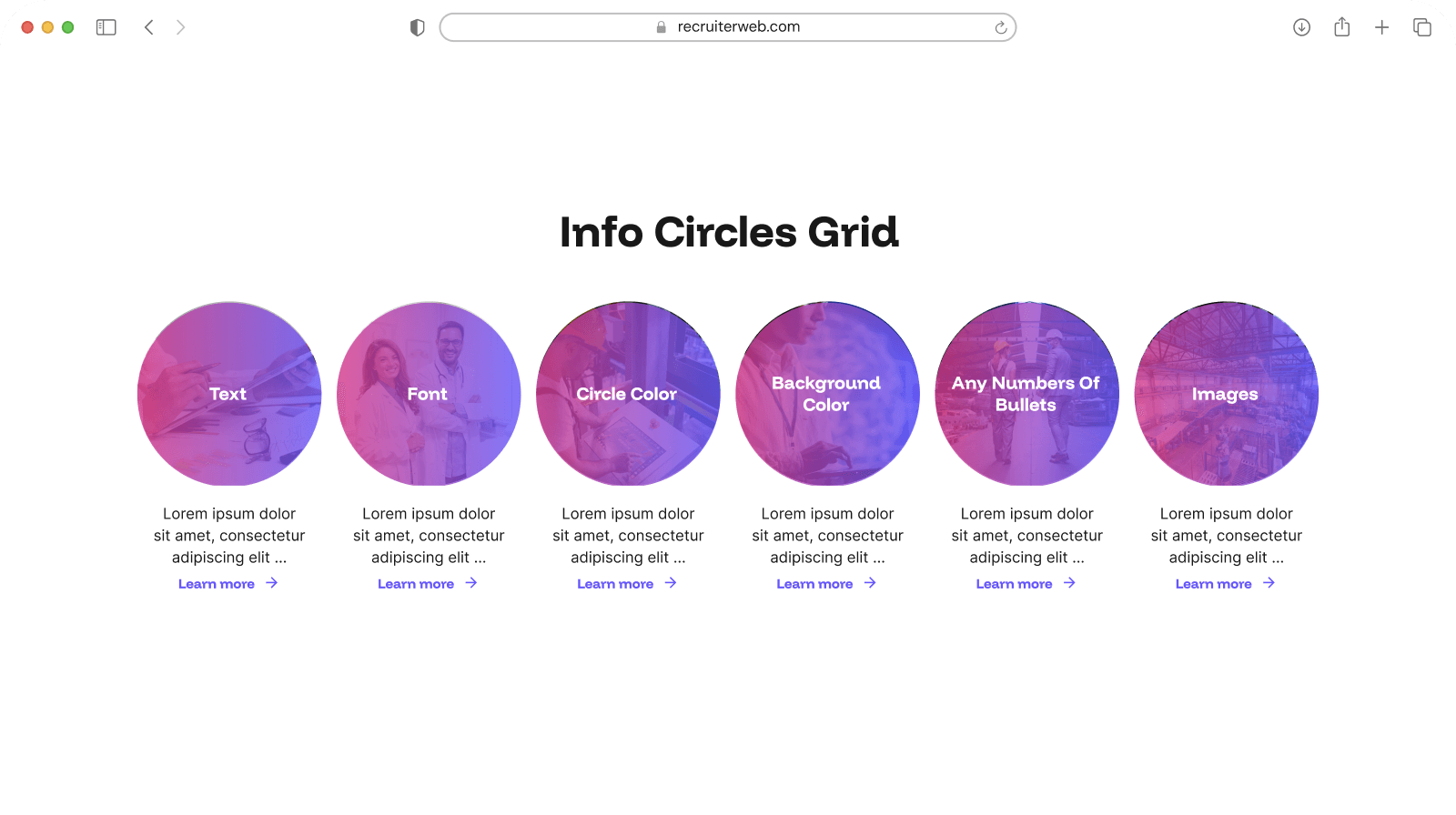 Info Circles Grid