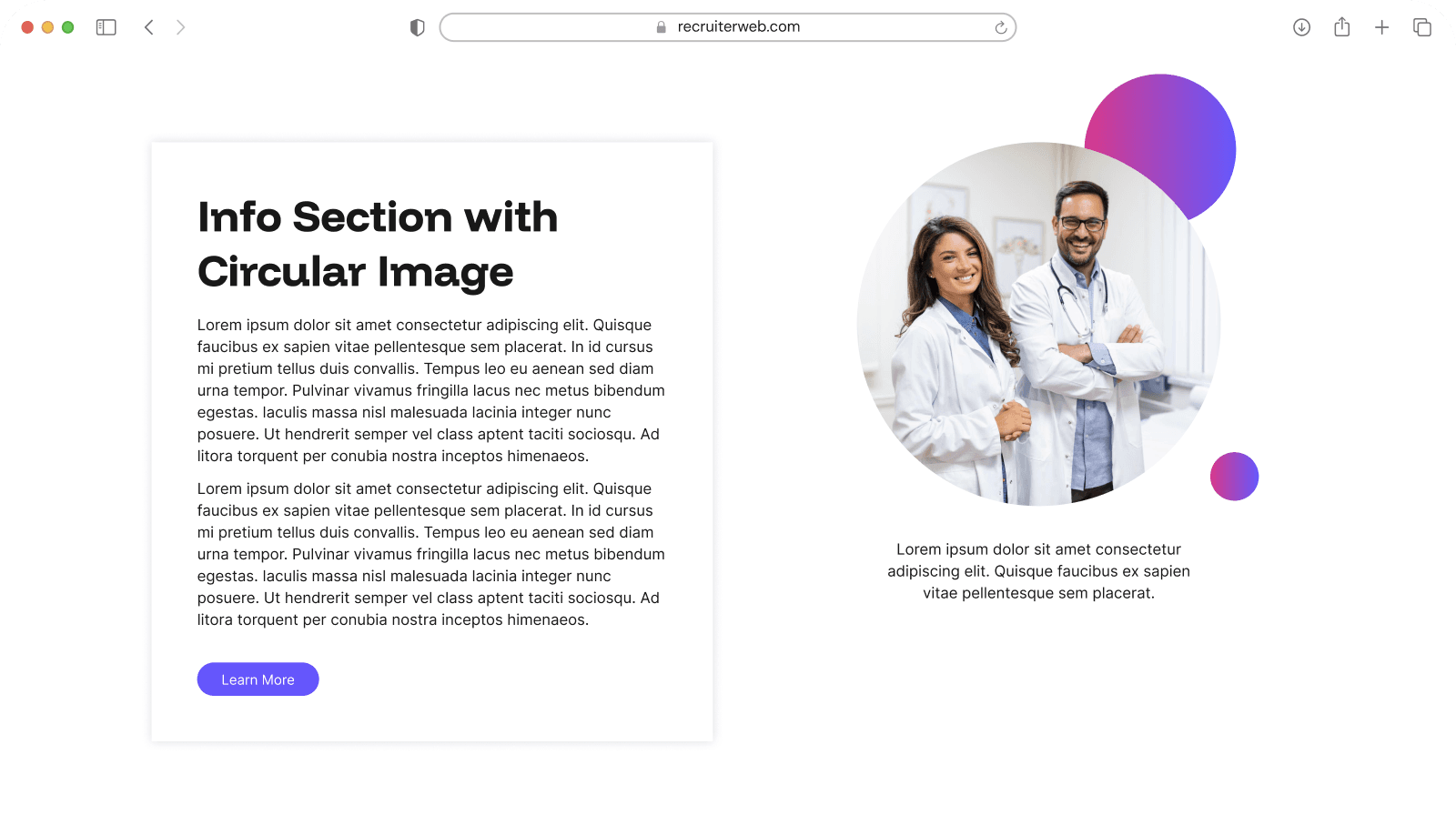 Info Section with Circular Image