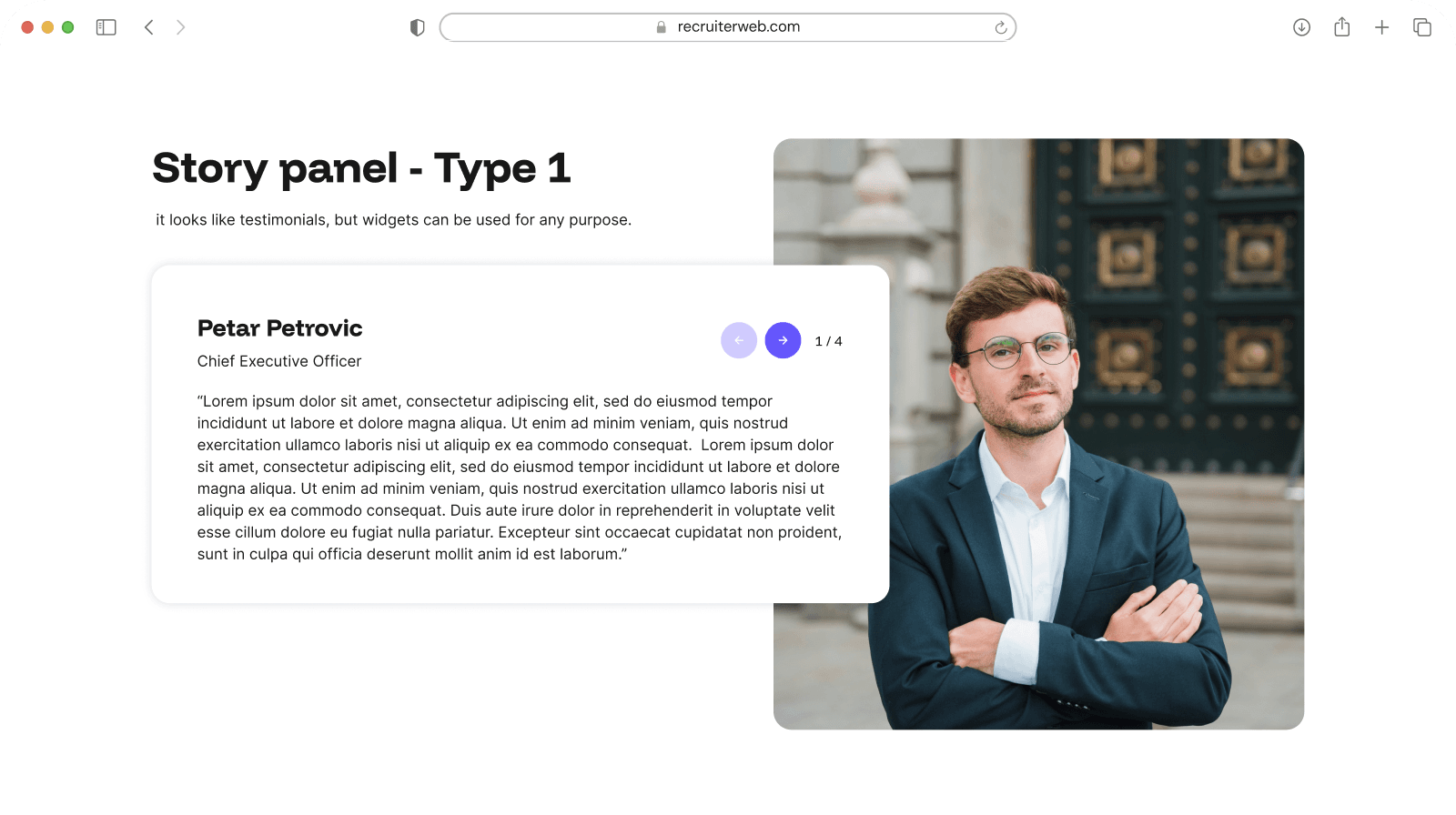 Story panel - Type 1