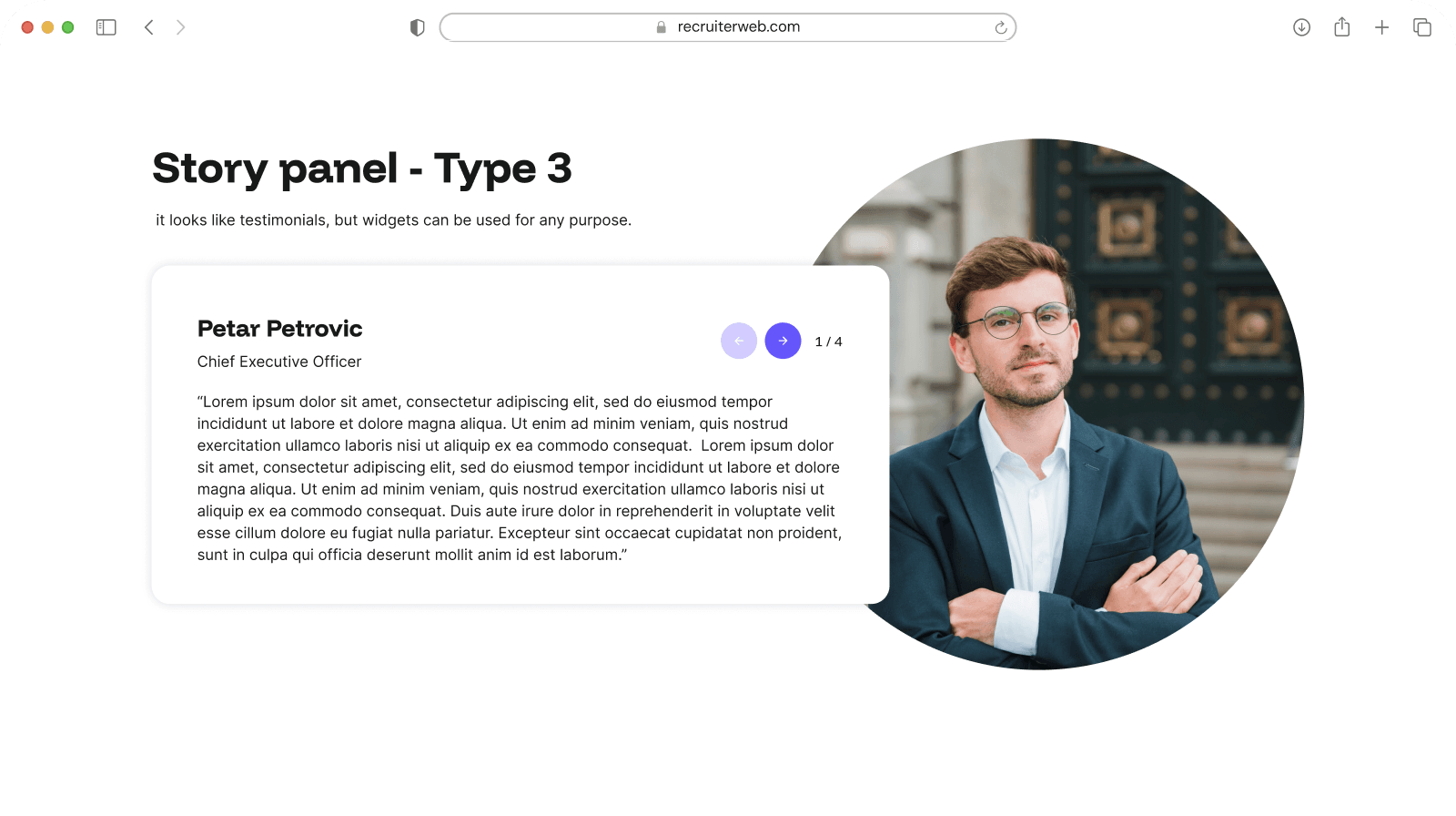 Story panel - Type 3