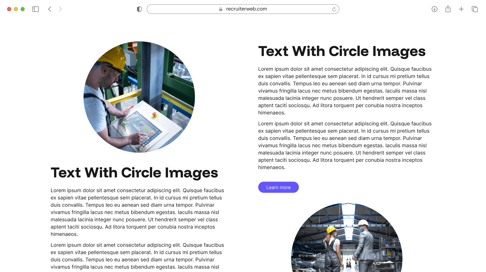 Text with Circle Images