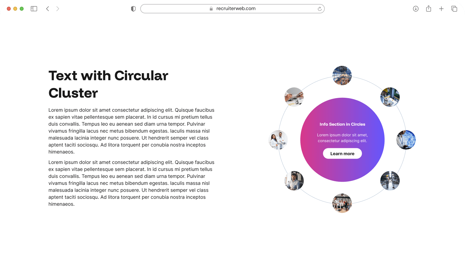 Text with Circular Cluster