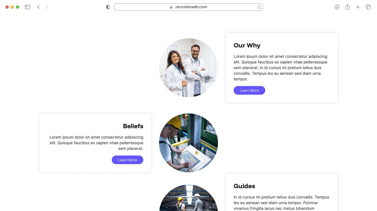 Visual Story Circles Section