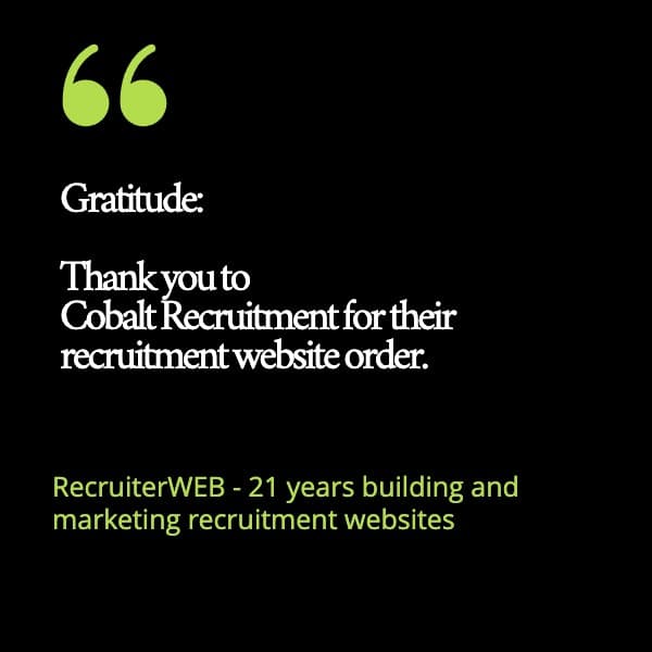Gratitude: Thank you to Cobalt Recruitment